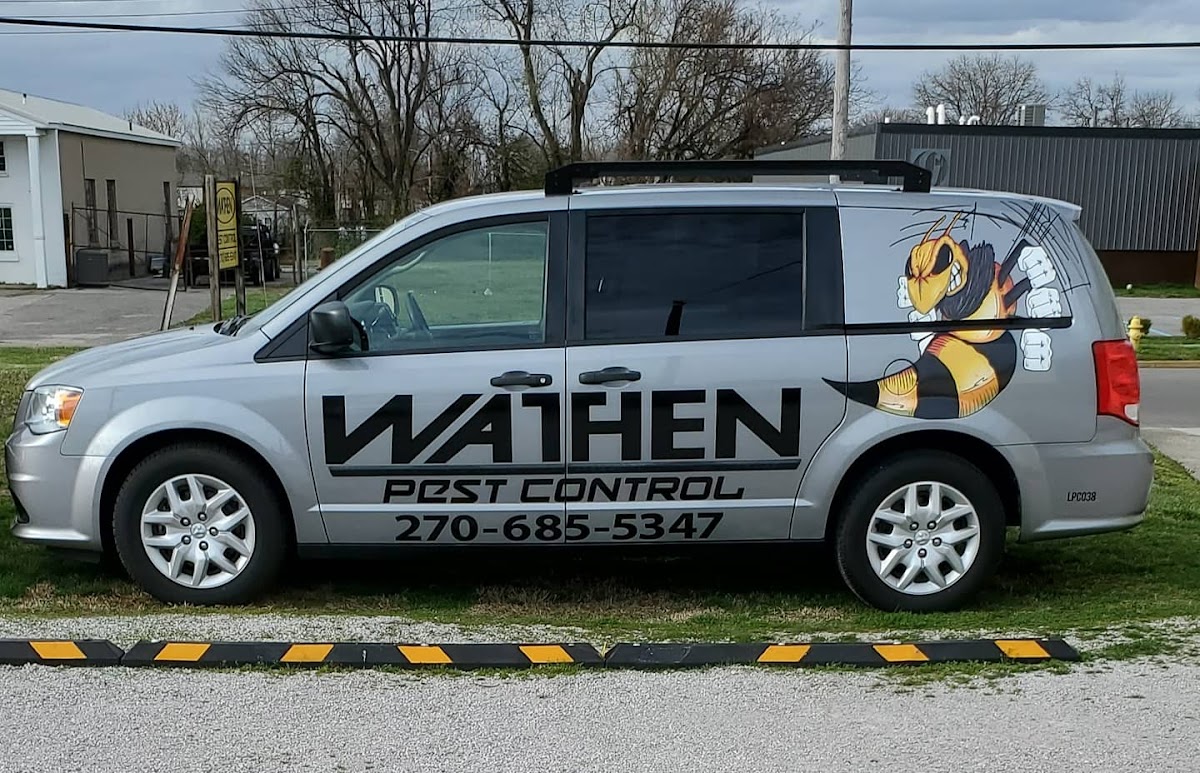 Wathen Pest Control minivan with the company livery and phone number
