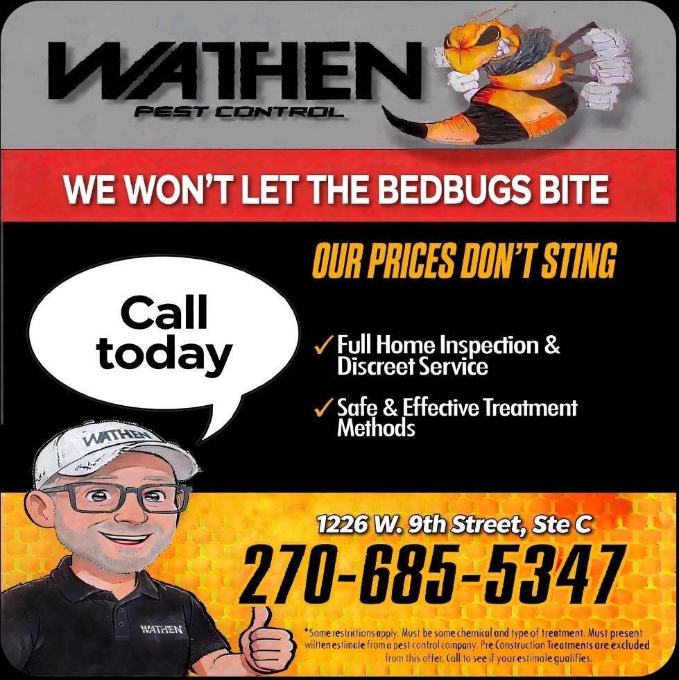 Wathen flyer: we won't let the bedbugs bite, our prices don't sting